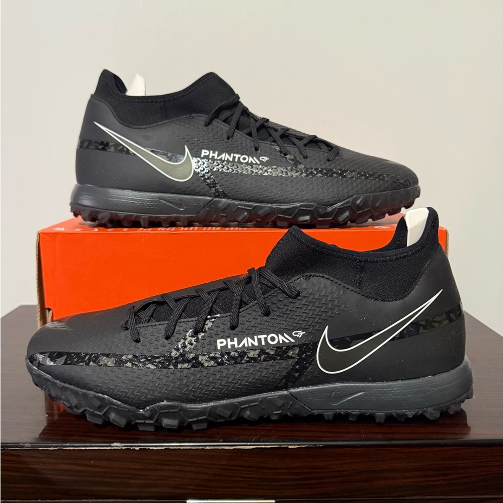 Nike Phantom GT2 Academy DF TF Black White Mens Size 13 Turf Soccer DC0802-001